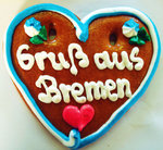 Lebkuchenherz Gruß aus Bremen
